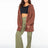 Roxy Weekend Retreat Open Front Hooded Cardigan - Russet