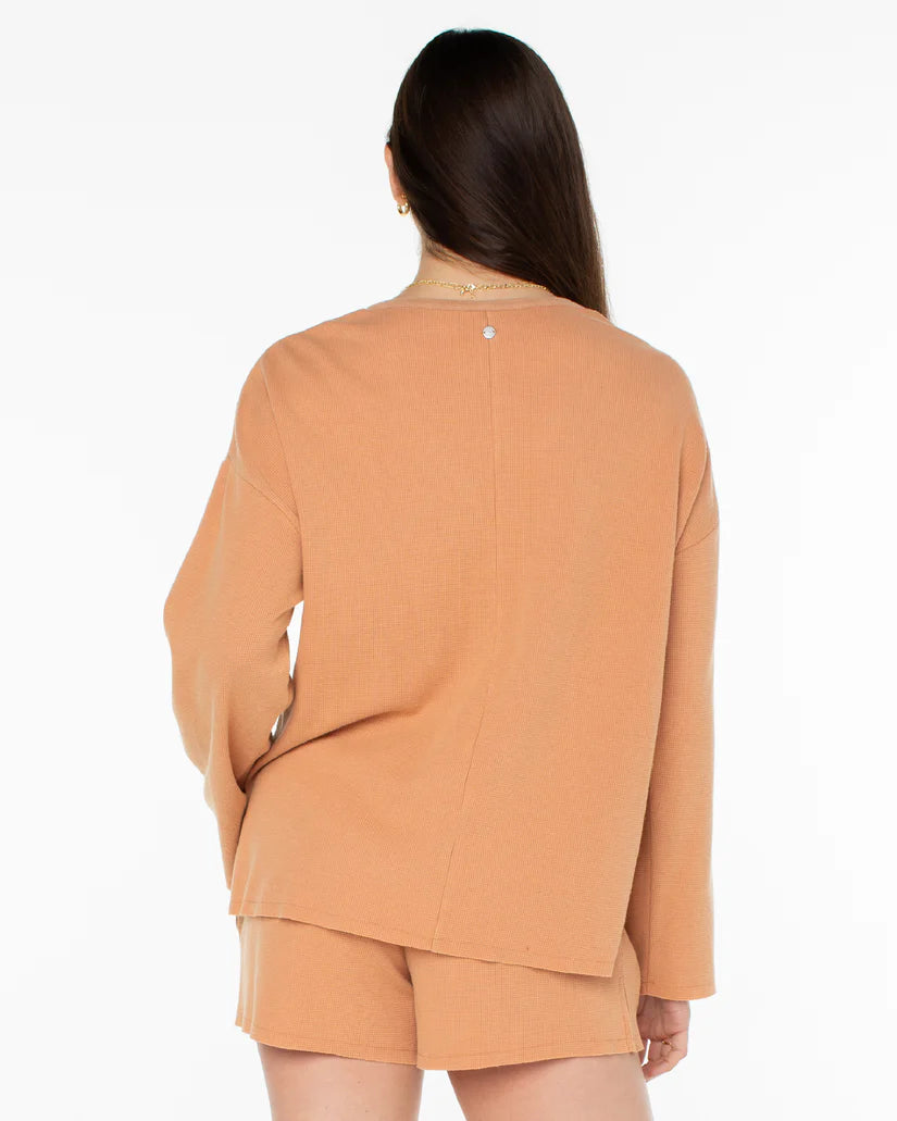 Roxy Weekend Story Henley Top - Camel