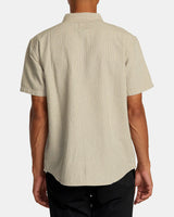 RVCA Dayshift Stripe II Short Sleeve Shirt - Latte