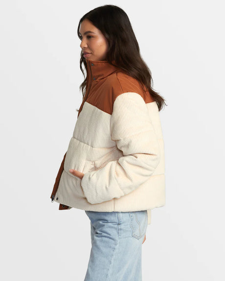 RVCA Eezeh Peaasy Puffer Jacket - Mocha Bisque