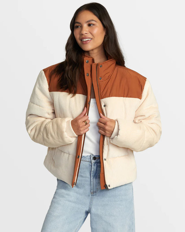 RVCA Eezeh Peaasy Puffer Jacket - Mocha Bisque