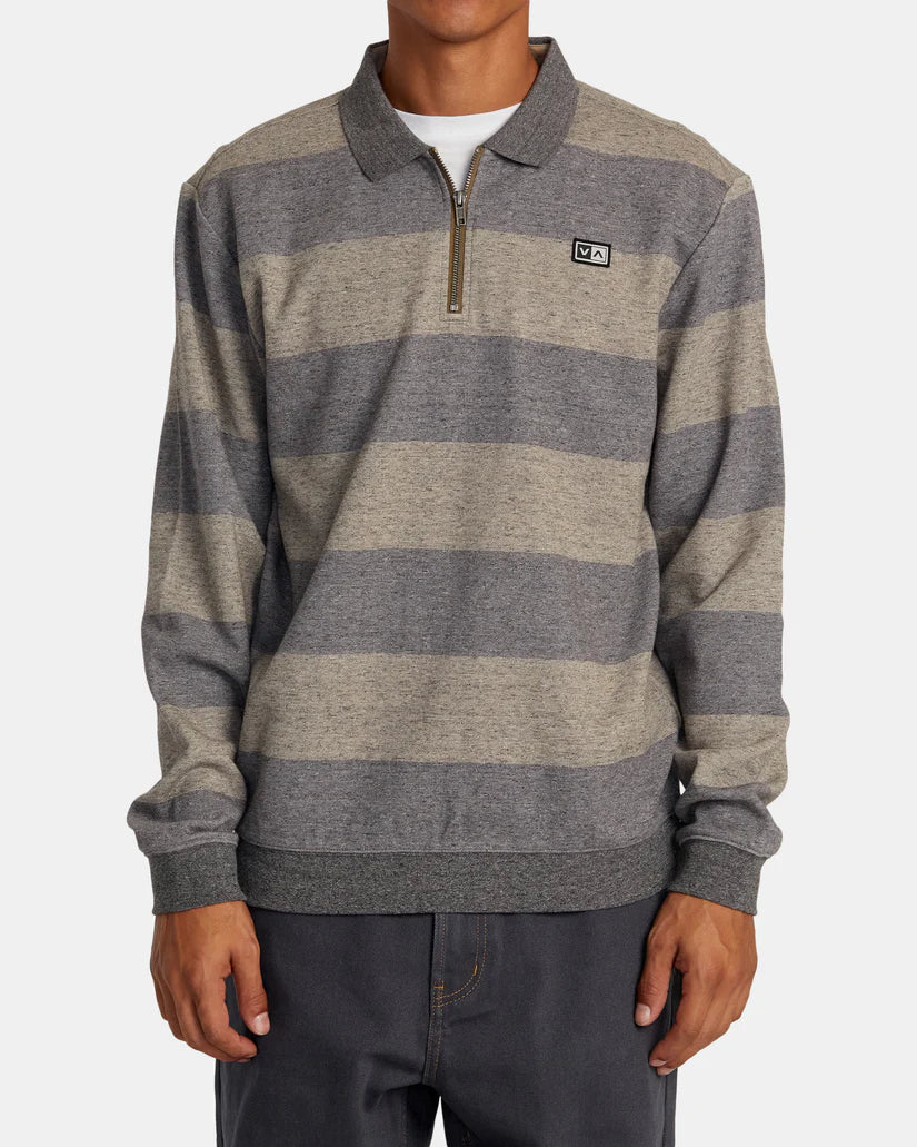 RVCA Eraser Half Zip Sweatshirt - Wood