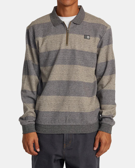 RVCA Eraser Half Zip Sweatshirt - Wood