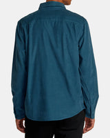 RVCA Freeman Cord Long Sleeve Shirt - Duck Blue