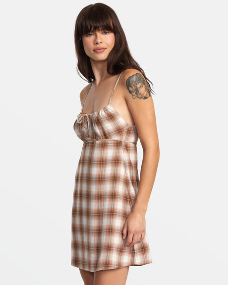 RVCA Hillside Mini Dress - Workwear Brown