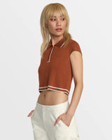 RVCA Jules Sweater Top - Mocha Bisque