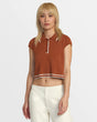 RVCA Jules Sweater Top - Mocha Bisque