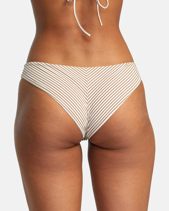 RVCA Linear Cheeky Bikini Bottoms - Workwear Brown