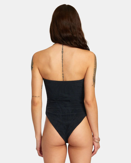 RVCA Palm Grooves Tubular One Piece Swimsuit - Black