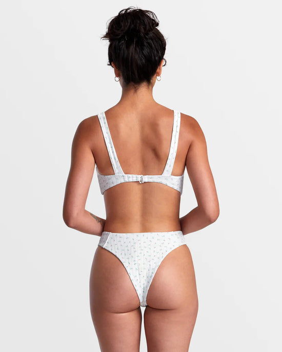 RVCA Pointe High Rise Cheeky Bikini Bottom - White