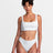 RVCA Pointe High Rise Cheeky Bikini Bottom - White