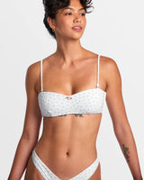 RVCA Pointe Sweetheart Bandeau Bikini Top - White