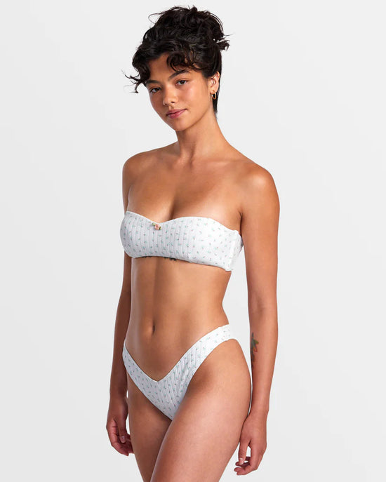 RVCA Pointe Sweetheart Bandeau Bikini Top - White