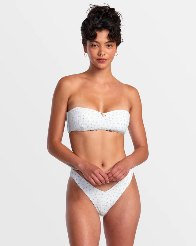 RVCA Pointe Sweetheart Bandeau Bikini Top - White