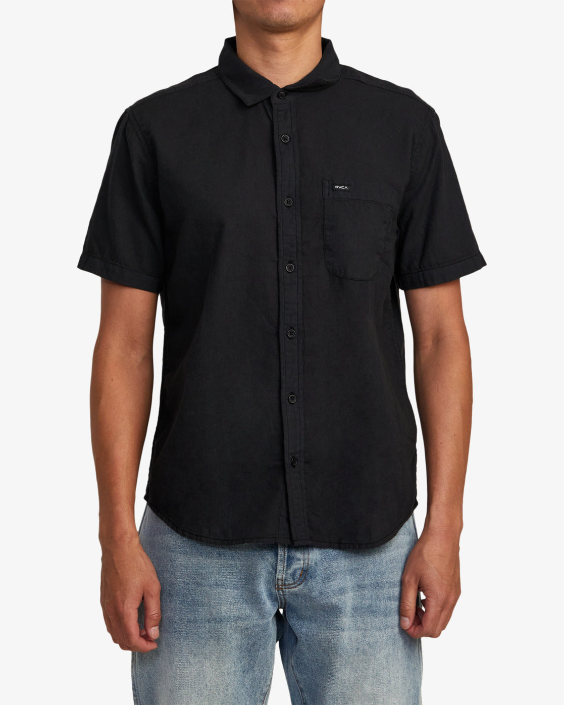 Load image into Gallery viewer, RVCA PTC Woven Short Sleeve Shirt -Black
