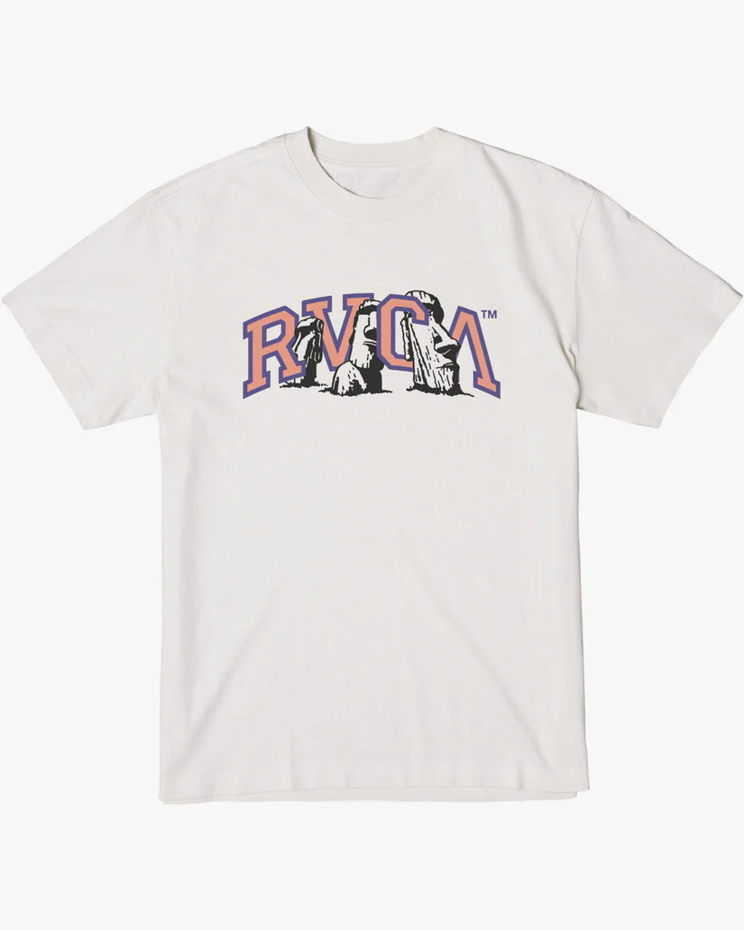 RVCA Rapa Nui Short Sleeve T-Shirt - Silver Bleach