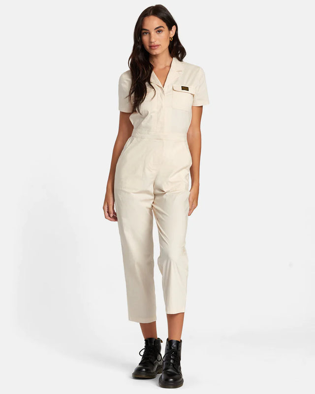 RVCA Recession Collection Jumpsuit - Latte