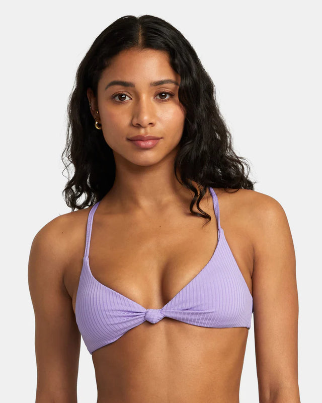 RVCA Second Life Knotted Crossback Bikini Tops - Iris