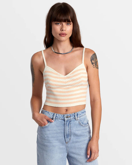 RVCA Silhouette Knitted Tank - Latte
