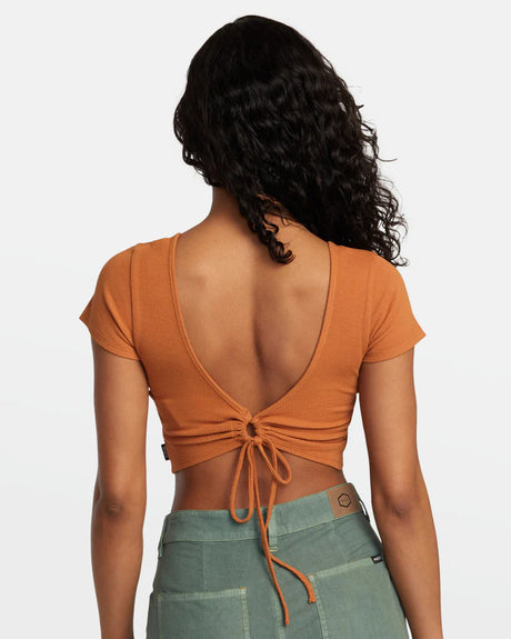 RVCA Smitten Top V-Neck - Terracotta