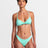 RVCA Solid Shimmer Crossback Triangle Bikini Top - Ice Green