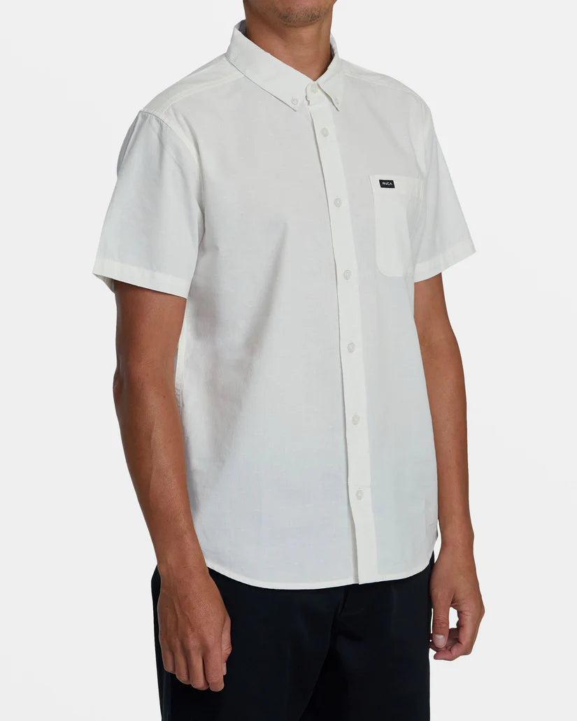 RVCA That'll Do Dobby Short Sleeve Button-Down Shirt - Natural