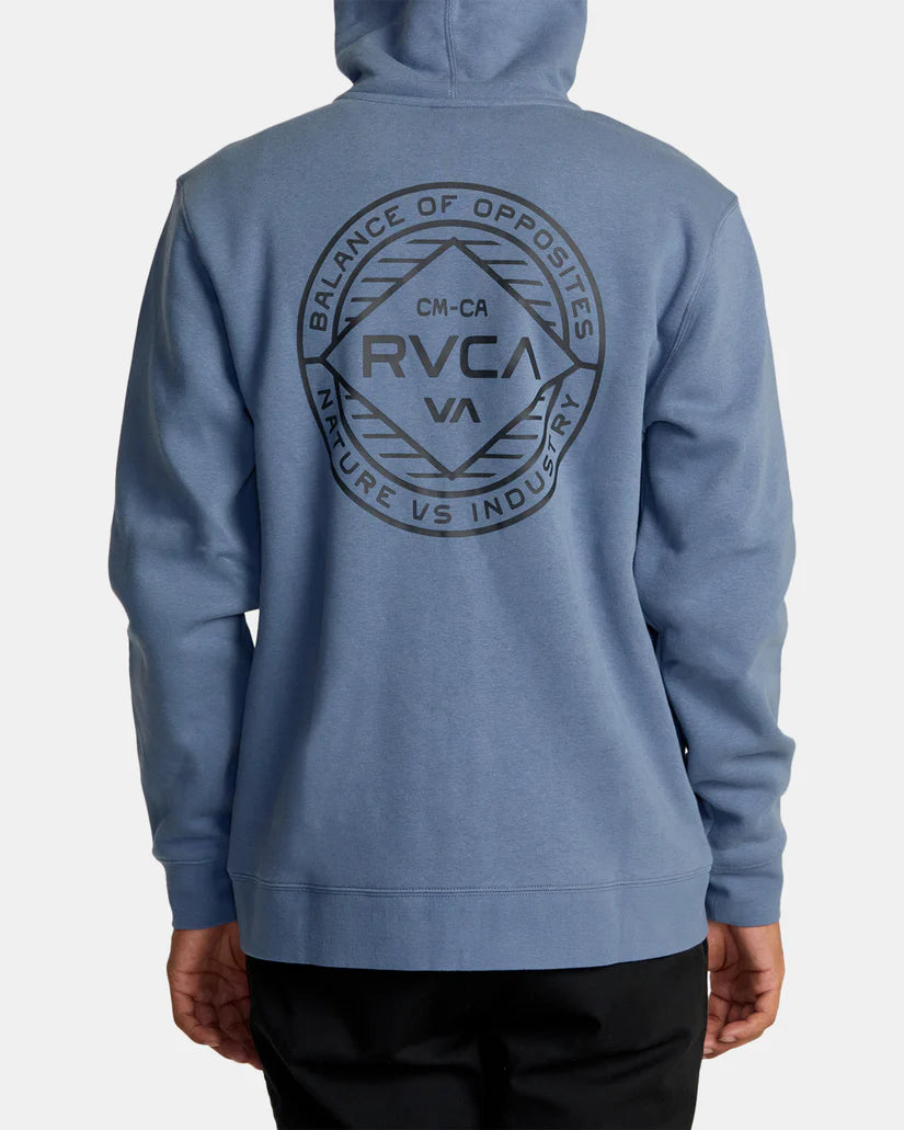 RVCA Wordmark Zip Hoodie- Flint Stone