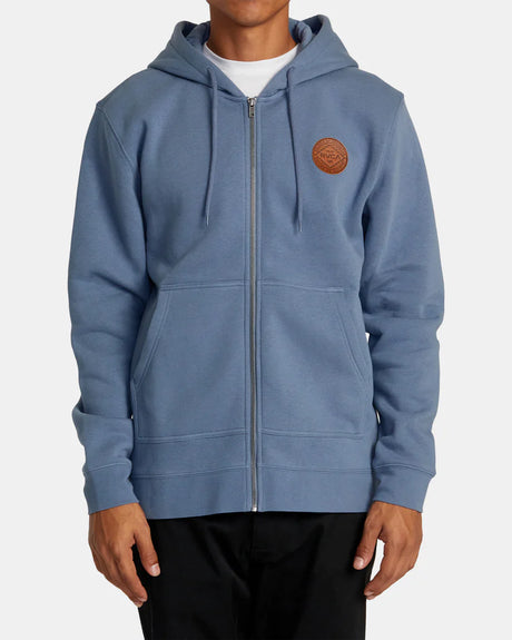 RVCA Wordmark Zip Hoodie- Flint Stone