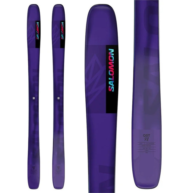 Salomon QST 98 Skis 2025 - Tillandsia Purple / Pastel Neon Blue 3 / Poppy Red