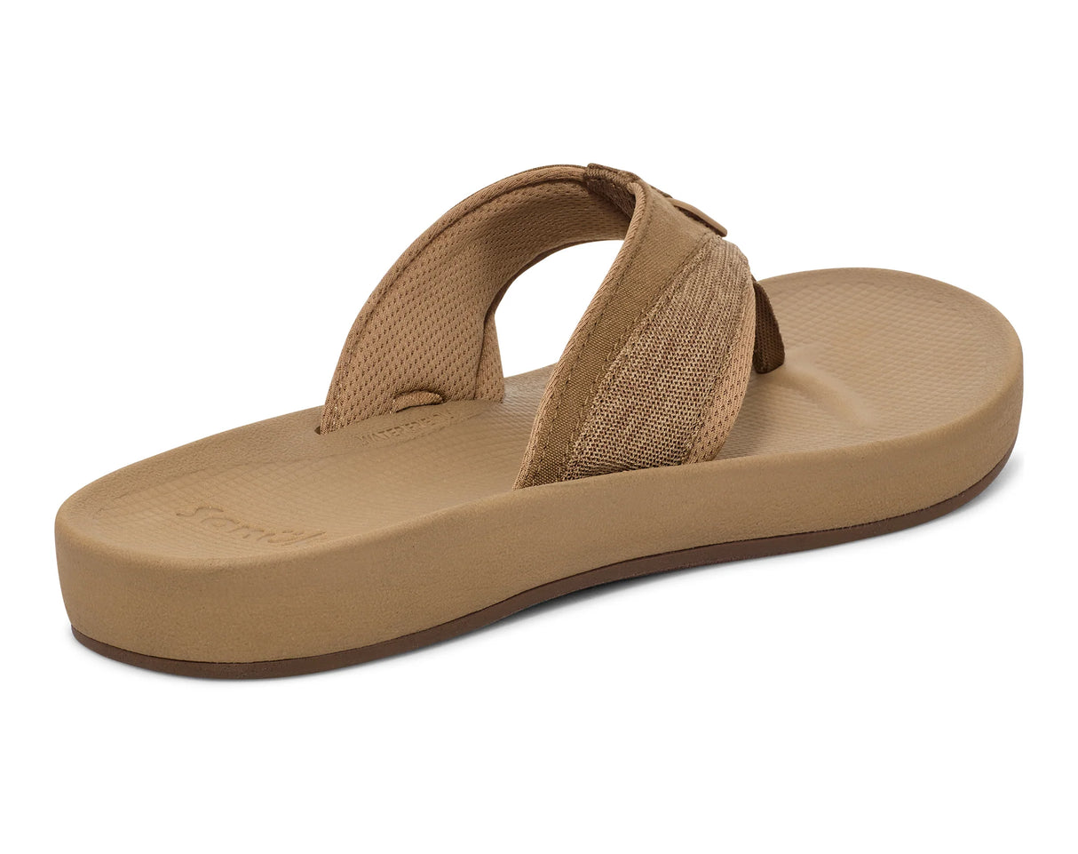 Sanuk Men's Cosmic Seas Mesh Flip Flops - Tan