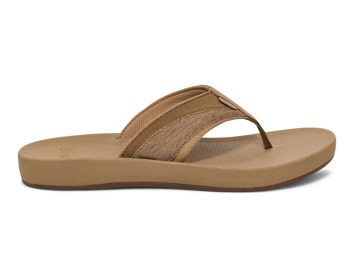 Sanuk Men's Cosmic Seas Mesh Flip Flops - Tan