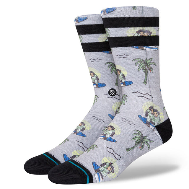 Stance Surfing Monkey Crew Socks - Grey