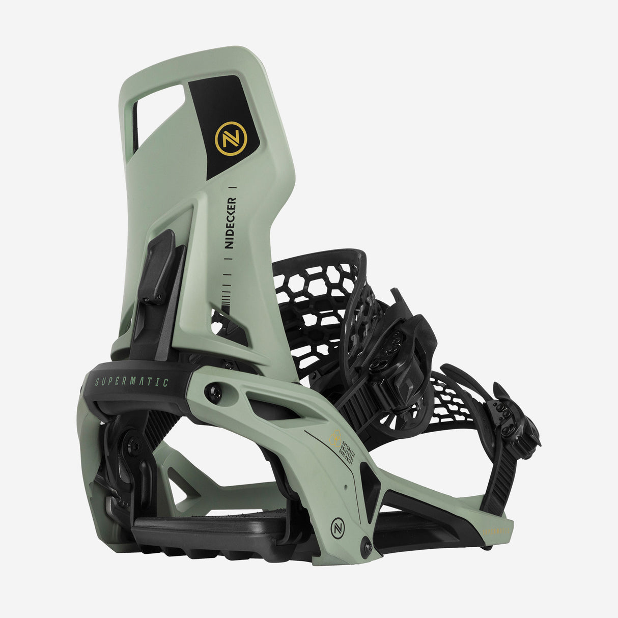 Nidecker Supermatic Snowboard Bindings - Olive