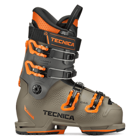 Tecnica Mach1 Junior alpine ski boot with four buckles and orange accents