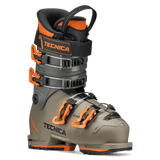 Tecnica Mach1 Junior alpine ski boot with four buckles and orange hardware accents