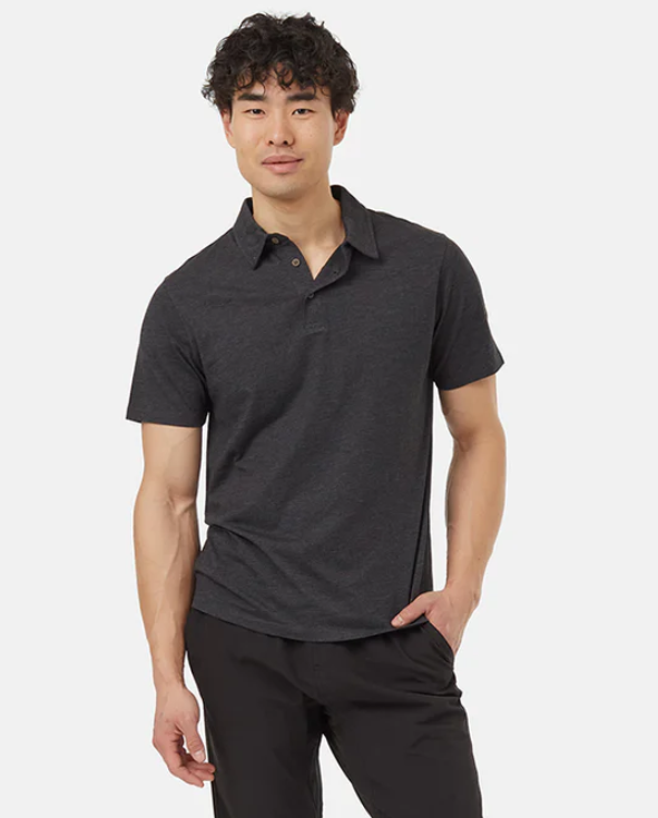 Tentree Astir Polo - Meteorite Black Heather