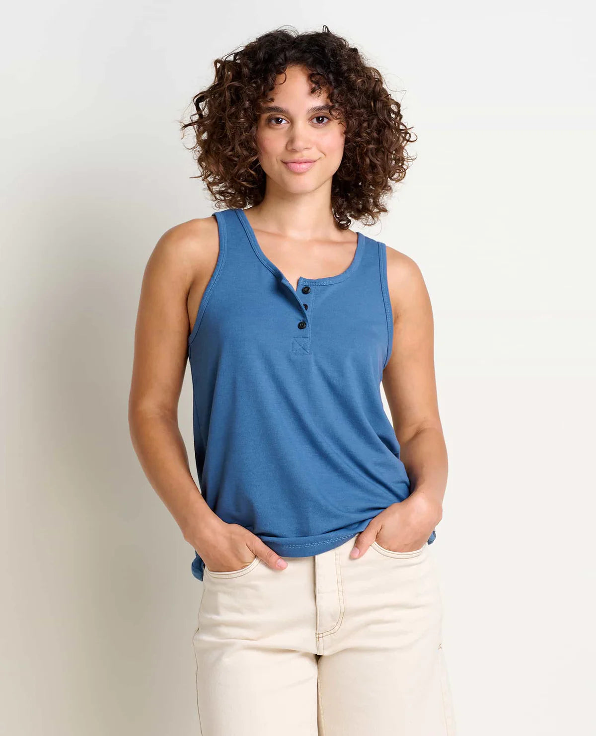 Toad & Co. Piru Henley Tank - Pacific Blue