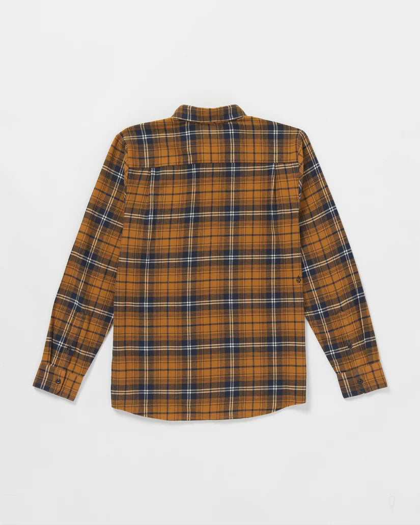 Volcom Caden Plaid Long Sleeve Shirt - Chestnut Brown