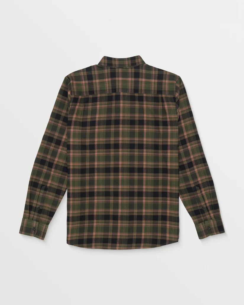 Volcom Caden Plaid Long Sleeve Shirt - Squadron Green