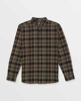 Volcom Caden Plaid Long Sleeve Shirt - Squadron Green