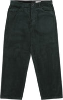 Volcom dark green corduroy loose tapered fit pants with five-pocket styling