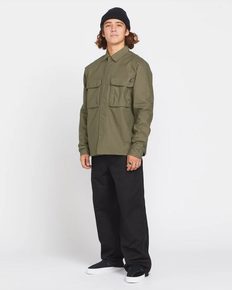 Volcom Japan By Bryan Iguchi Work Shirt Long Sleeve - Winter Moss