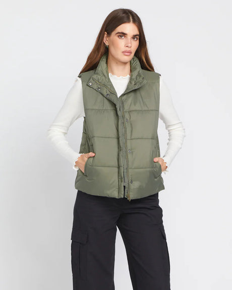 Volcom Puff It Vest - Army Green Combo