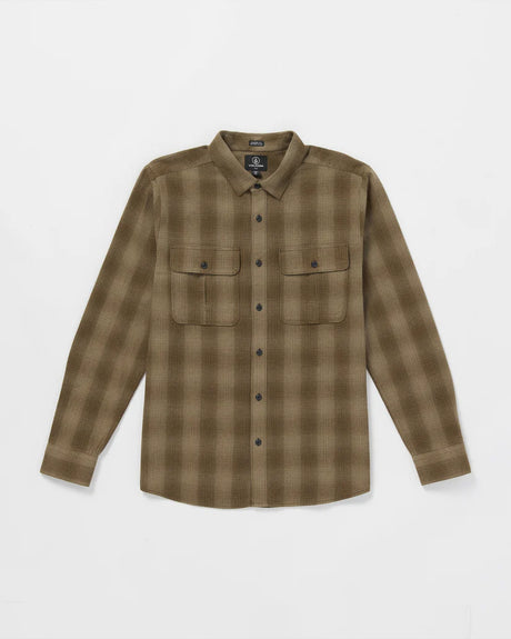 Volcom Shadowstone Flannel Long Sleeve - Dark Earth