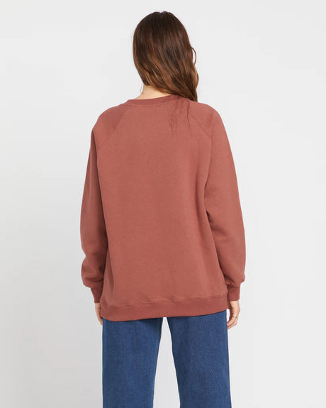 Volcom Stone Magic Boyfriend Crew Sweatshirt - Chestnut Brown