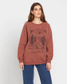 Volcom Stone Magic Boyfriend Crew Sweatshirt - Chestnut Brown