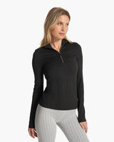 Vuori Halo Essential Half Zip - Black Heather