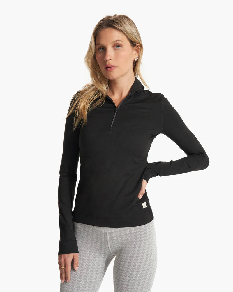 Vuori Halo Essential Half Zip - Black Heather