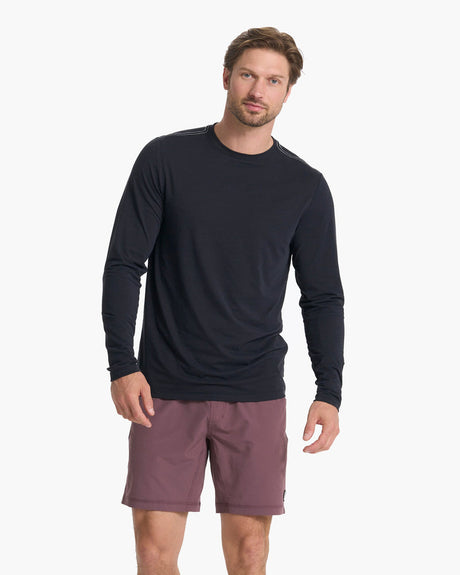 Vuori Long Sleeve Current Tech Tee - Black