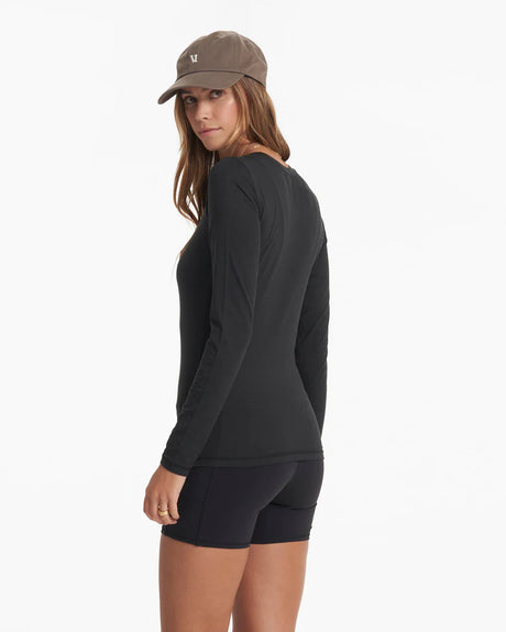 Vuori Long Sleeve Lux Crew - Black Heather